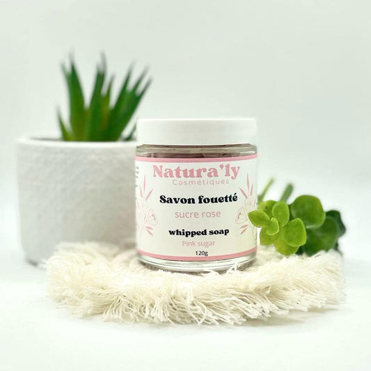 Savon fouetté sucre rose